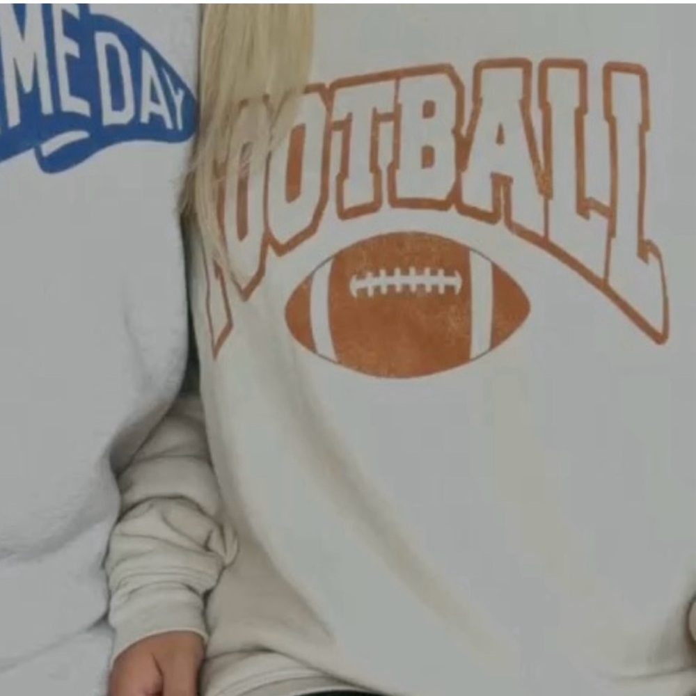 Football Graphic Sweatshirt - Cream